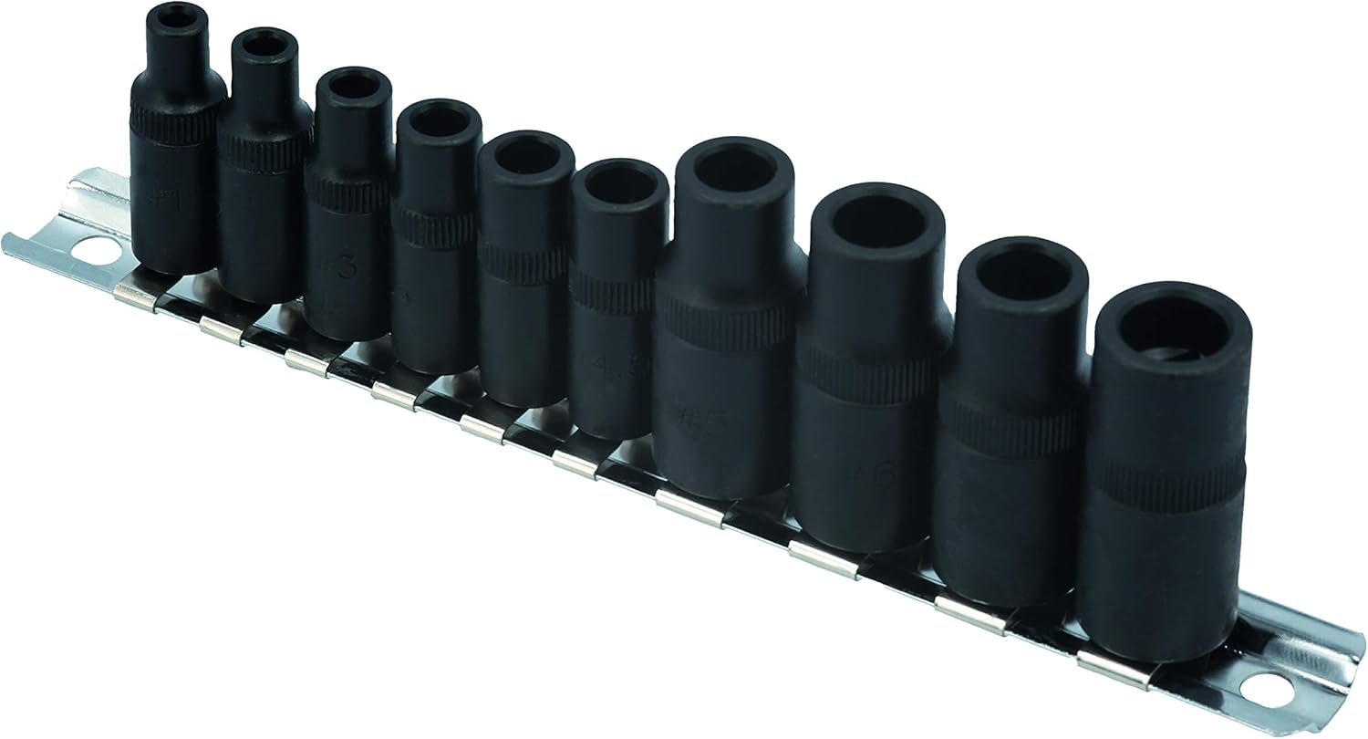 LASER TOOLS Laser 7901 Tap Socket Set 3/8" D, 1/4" D 10pc