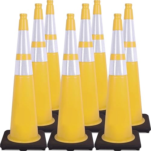 Miniatura 30 de Conos de Tráfico de PVC Naranja/Verde Fluorescente, Cono de Estacionamiento con Base Negra Pesada Estructuralmente Estable Resistente a la