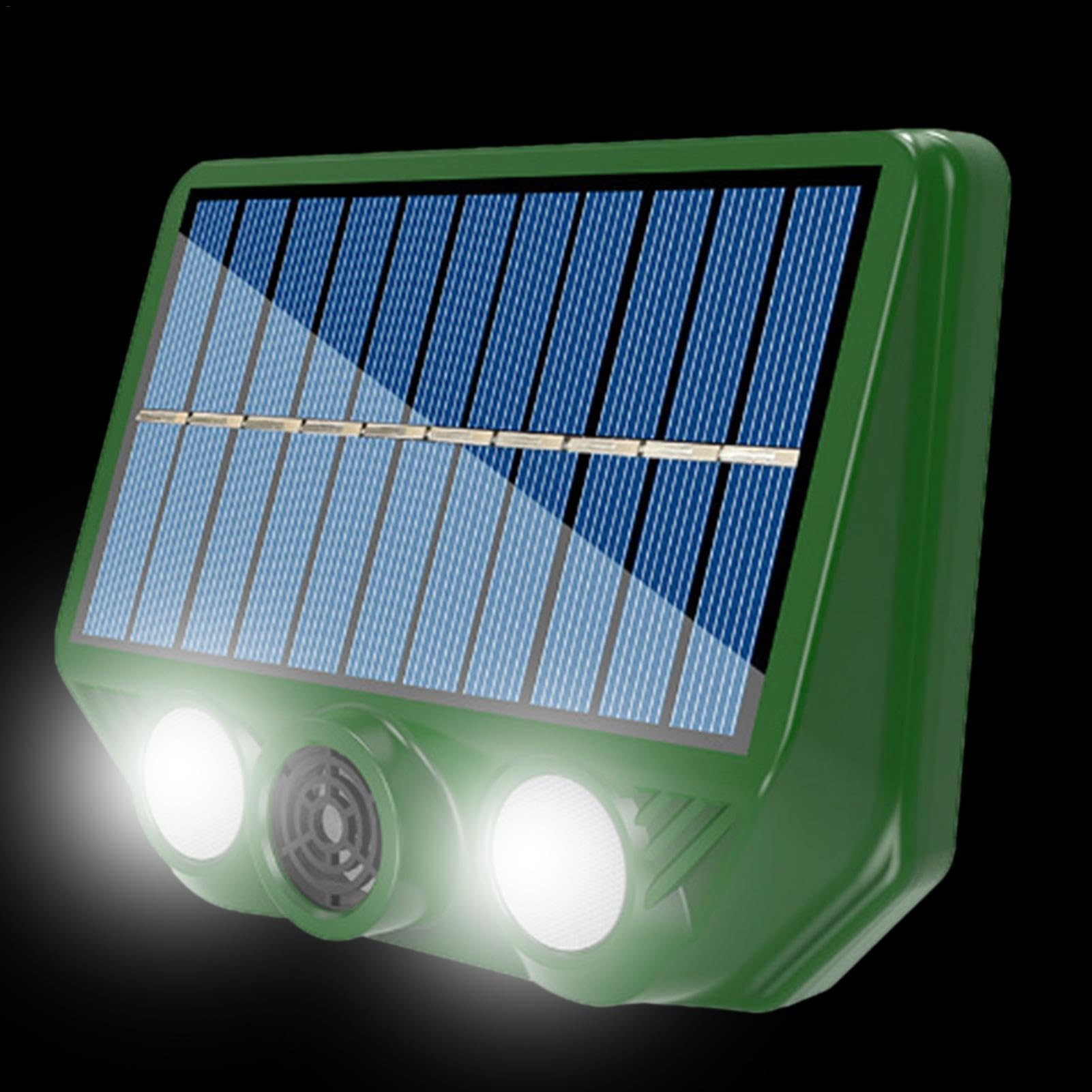 Solar Powered Animal Repeller - Waterproof Ultrasonic Repellents Cat Deterrents | Weatherproof Ultrasonic Squirrel Repeller | Animal Invasion Red Light Repeller