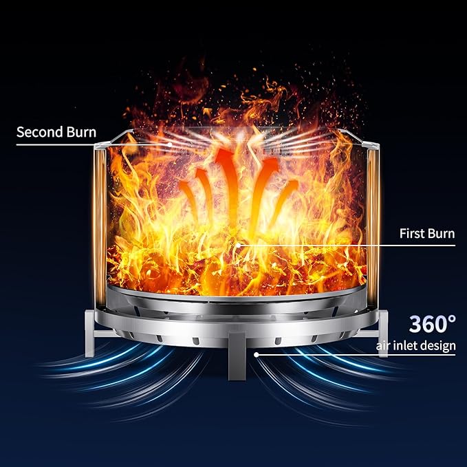 Brasero de acero inoxidable OutVue 27 pulgadas sin humo miniatura 3