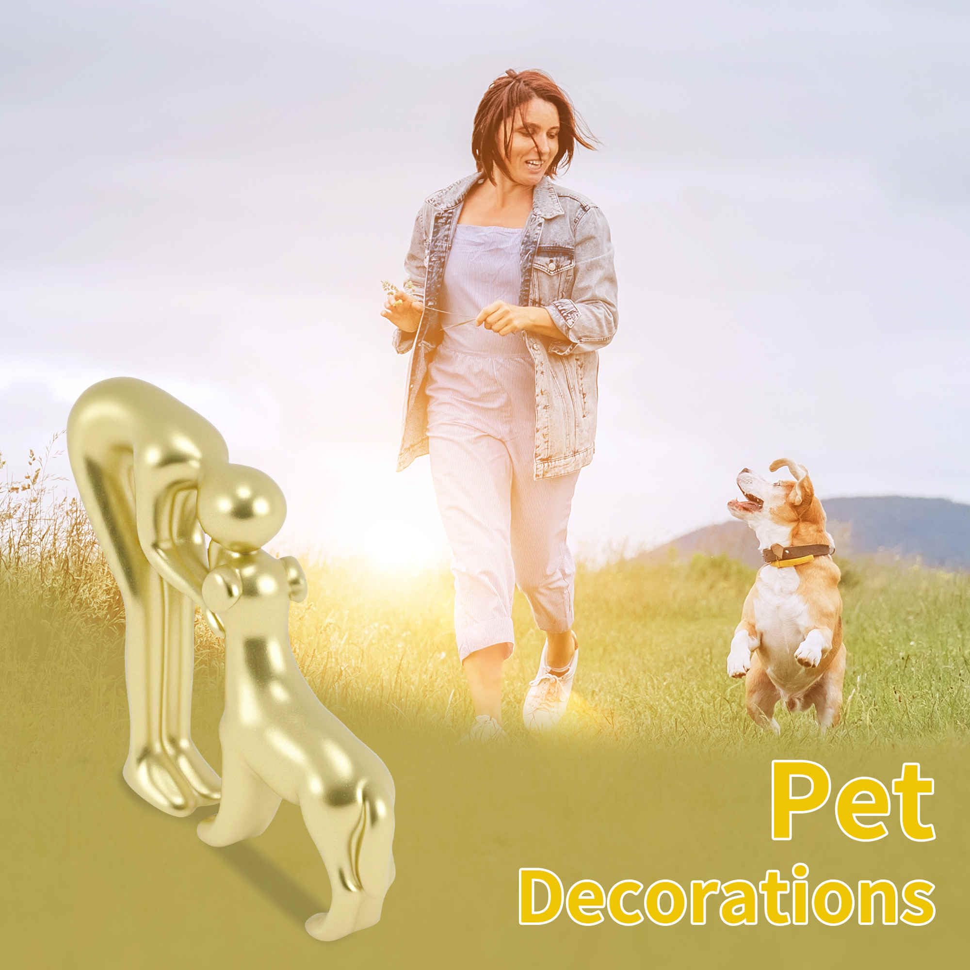 CAPASTEC Dog Statue Decorations, Cute Dog Decor for Office Living Room, Bedroom, Home, Gold Tone - Image 2