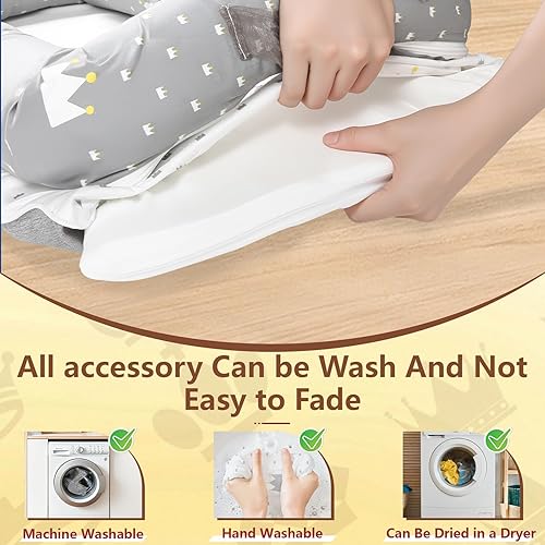 Miniatura 4 de Tumbona para bebés de recién nacidos a niños pequeños de 0 a 24 meses, tumbona portátil con algodón transpirable, tamaño ajustable y correa de viaje