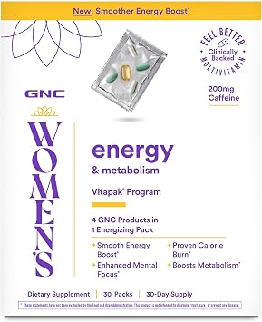 GNC Womens Energy & Metabolism Vitapak Program, 1 Month Supply