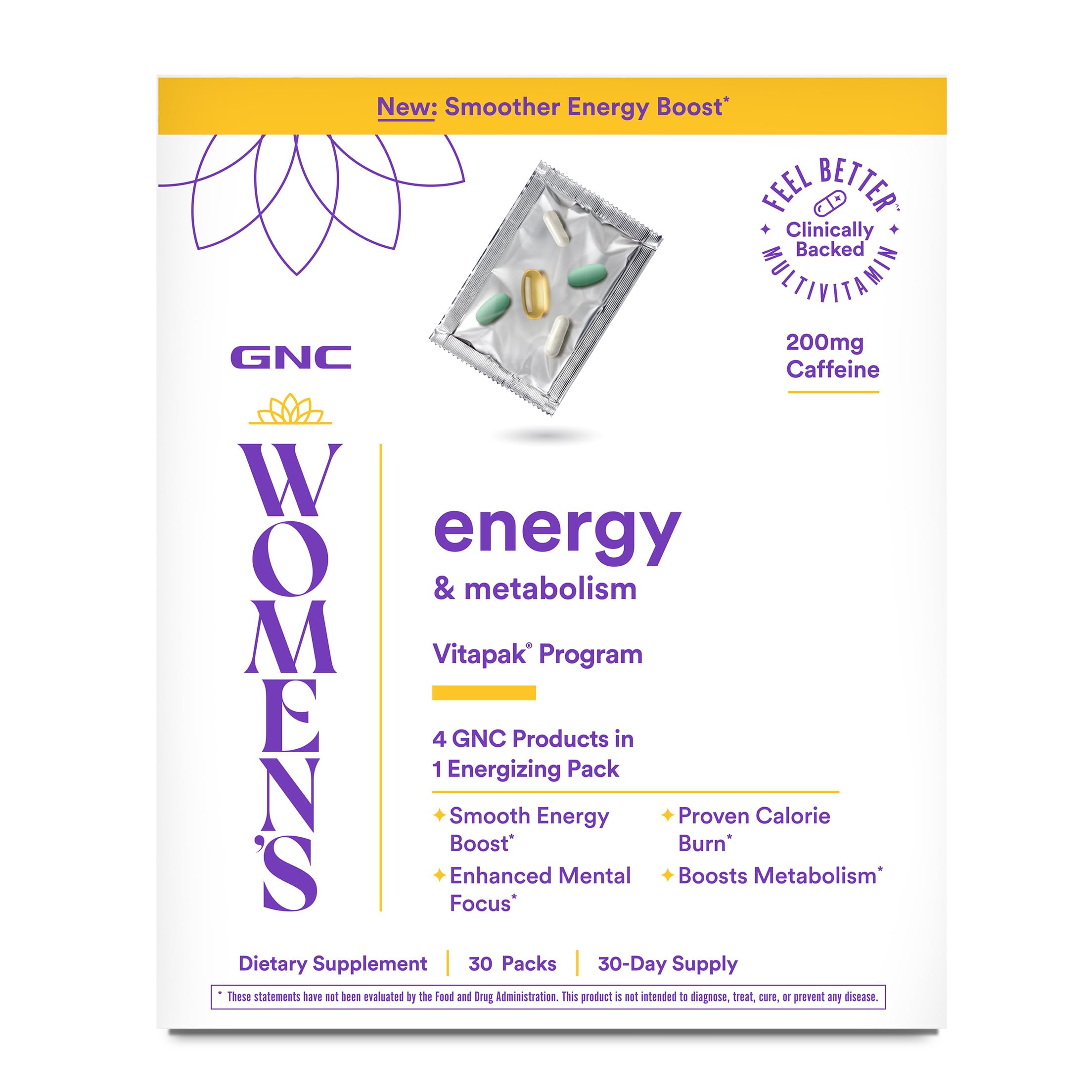 GNC Women's Energy & Metabolism Vitapak Program, 1 Month Supply