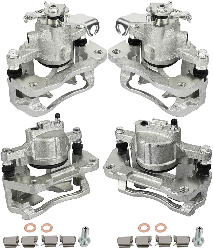 Disc Brake Caliper Assembly ANPART 18B5081 18B5080 18B5045 18B5044 w/Bracket Front & Rear Sets of 4 Compatible For Chrysler 2008-2012,For Dodge 2008-2016,For Ram 2012,For Volkswagen 2009-2012