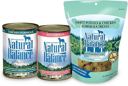 Natural Balance Ultra Premium Fórmula de carne de res y fórmula de pollo, paquete de comida húmeda para perros, más ingredientes limitados de