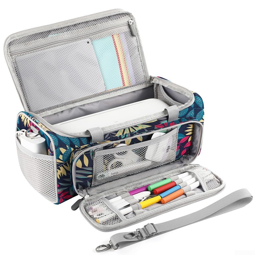 Funda de transporte compatible con Cricut Joy Xtra y accesorios, para máquina Cricut Joy antiarañazos, con múltiples bolsillos con espacio para máquina, cuchillas y adaptadores (gris)