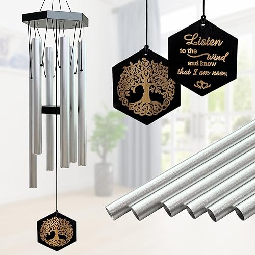 Miniatura 17 de Campanillas de viento de árbol de la vida para exteriores, campanilla de viento conmemorativa en memoria de un ser querido y mascota, regalos