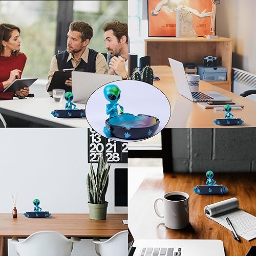 Miniatura 4 de Cenicero para cigarrillos para exteriores, ceniceros geniales para decoración de ceniceros de fantasía alienígena para oficina en casa, regalo de
