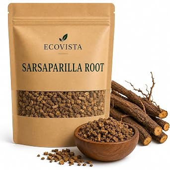 Ecovista Sarsaparilla Root 4 oz 113g | Premium Cut & Sifted Dried Root | Loose Herbal Tea Ingredient | Smilax spp. | Natural Botanical