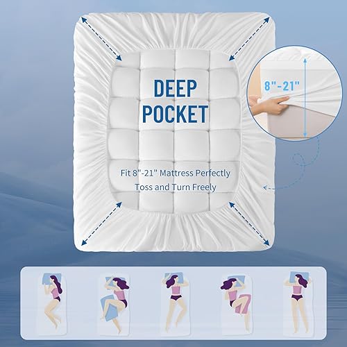 Miniatura 8 de Cubrecolchón  Funda de almohada de apoyo extra firme, funda de colchón, espuma viscoelástica con gel para aliviar la presión del dolor de espalda