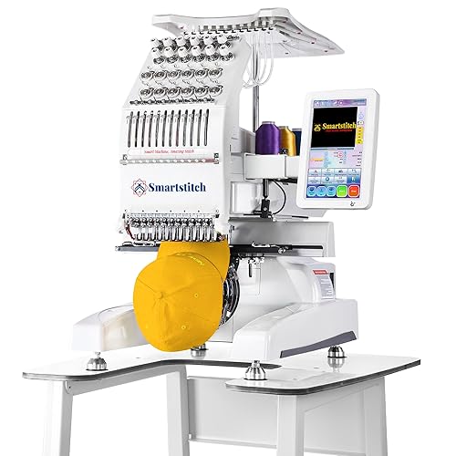 Smartstitch S-1201 Compact Embroidery Machine with 12 Needles, 1200SPM Max