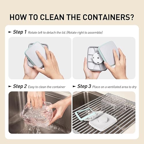 Miniatura 6 de Contenedores de almacenamiento de alimentos con tapas, 2.9 cuartos de galón, recipientes herméticos para almacenamiento de alimentos, sin BPA,