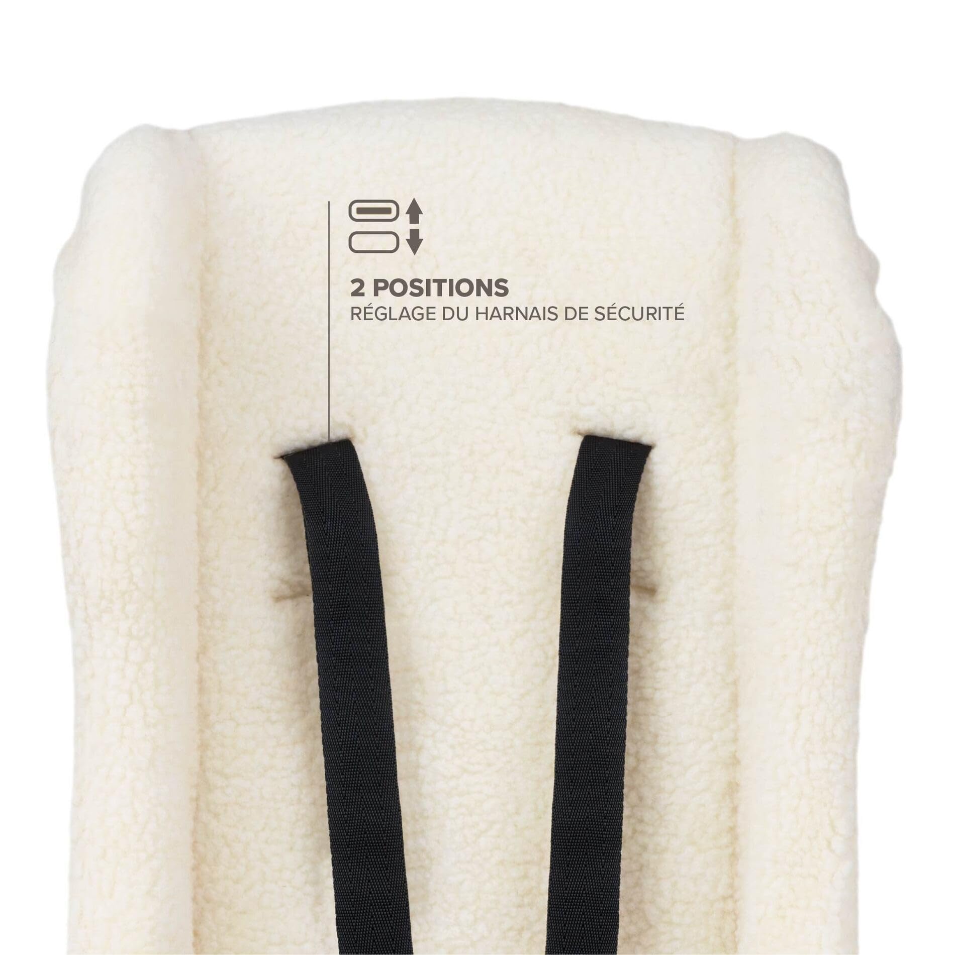 POLISPORT 8015000024 Mini Pelican Réducteur De Siège Bébé en Polaire sans Harnais De Sécurité, Compatible avec Remorques, Poussettes Et Vélos Cargo – Sûr Et Adapté Aux Enfants De 7–18 Mois, Blanc