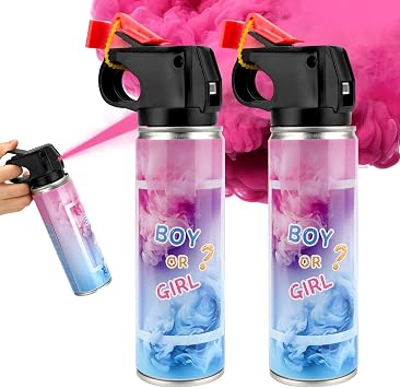 QIYVLOS Gender Reveal Fire Extinguisher 2 Packs, Gender Reveal Smoker Bomb, Baby Girl Reveal Party Ideas for Gender Reveal Decoration Small, Pink