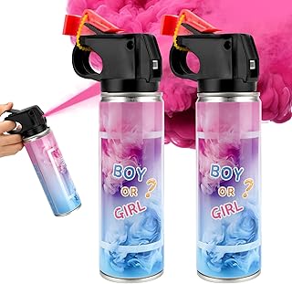 QIYVLOS Gender Reveal Fire Extinguisher 2 Packs, Gender Reveal Smoker Bomb, Baby Girl Reveal Party Ideas for Gender Reveal Decoration (Small, Pink)