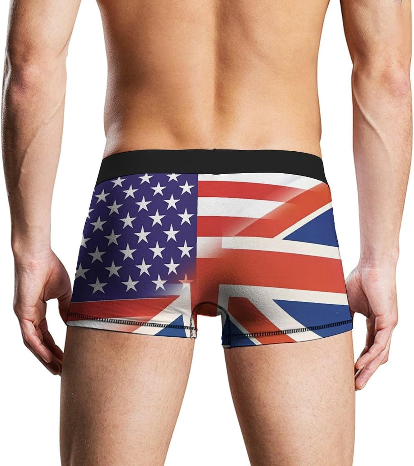 US British Combined Flag Novelty Men's Trunks Soft Breathable Underwear Patterned Stretch Briefs