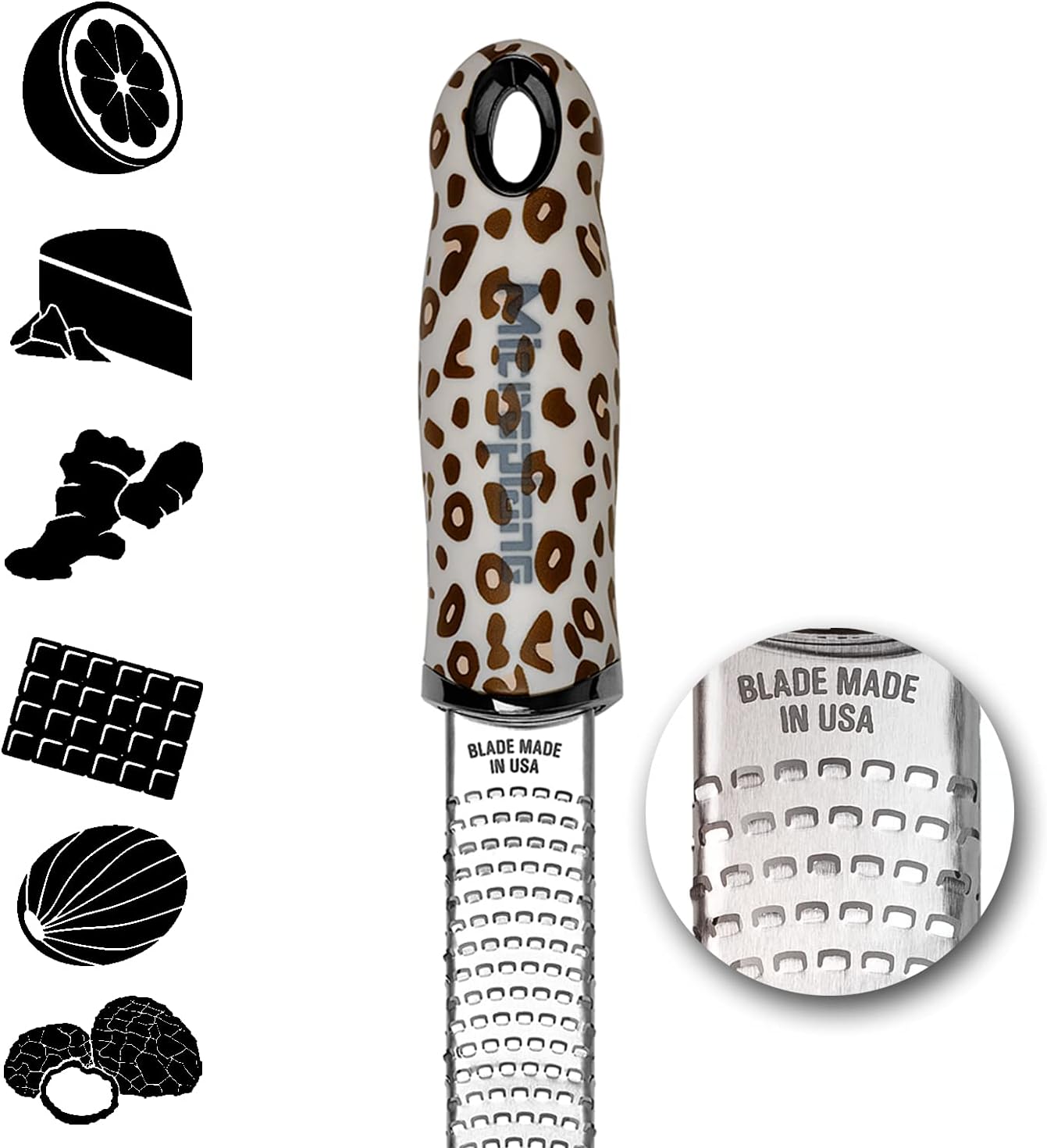 Microplane Zester Grater in Leopard for Citrus Fruits, Hard Cheese