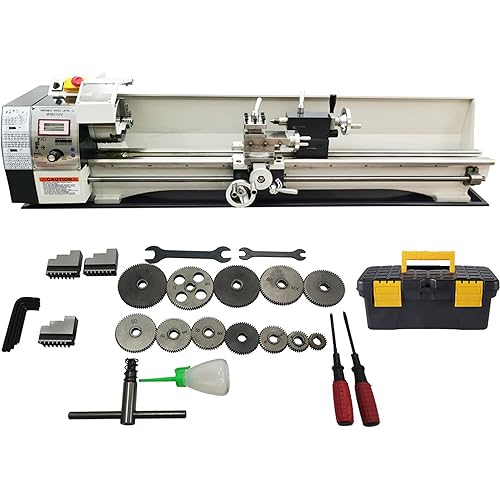 INTSUPERMAI Mini Metal Lathe 8" x 39" Inch Thread Mini Lathe Bench Top 1100W Power Metal Wood Plastic LatheHobby DIY Metal Lathe 50-2500rpm Brushless Motor 110V
