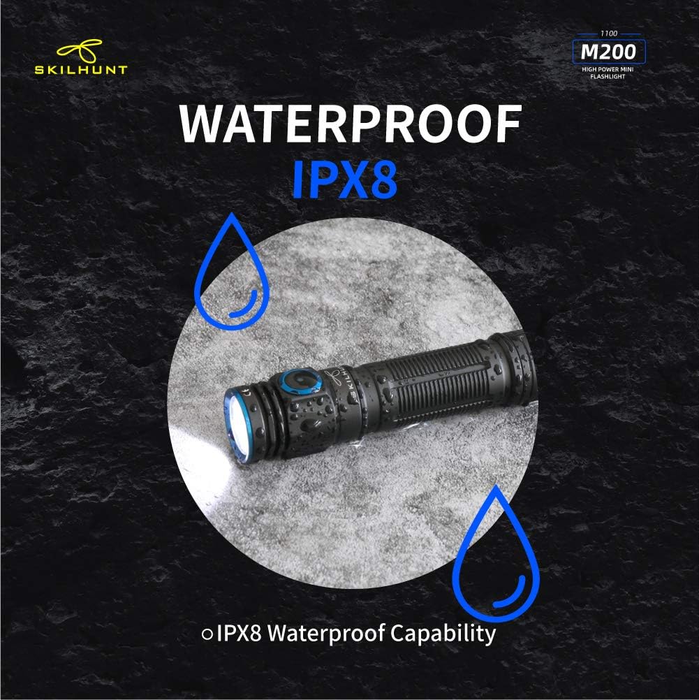 🔥 Cаѕhbасk uр tо 70% SKILHUNT M200 New Handheld Flashlight Max 850 Lumens Samsung LH351D High 90 CRI LED Flashlight with Magnetic Customized UI Rechargeable Editable Flashlights (M200 Hi CRI + BL-135 Battery)