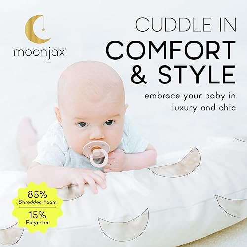 Miniatura 2 de Moonjax Phases Body Moon - Almohada de espuma triturada y media luna de poliéster, almohada de lactancia extra suave, 27.5 pulgadas de largo x 9.5