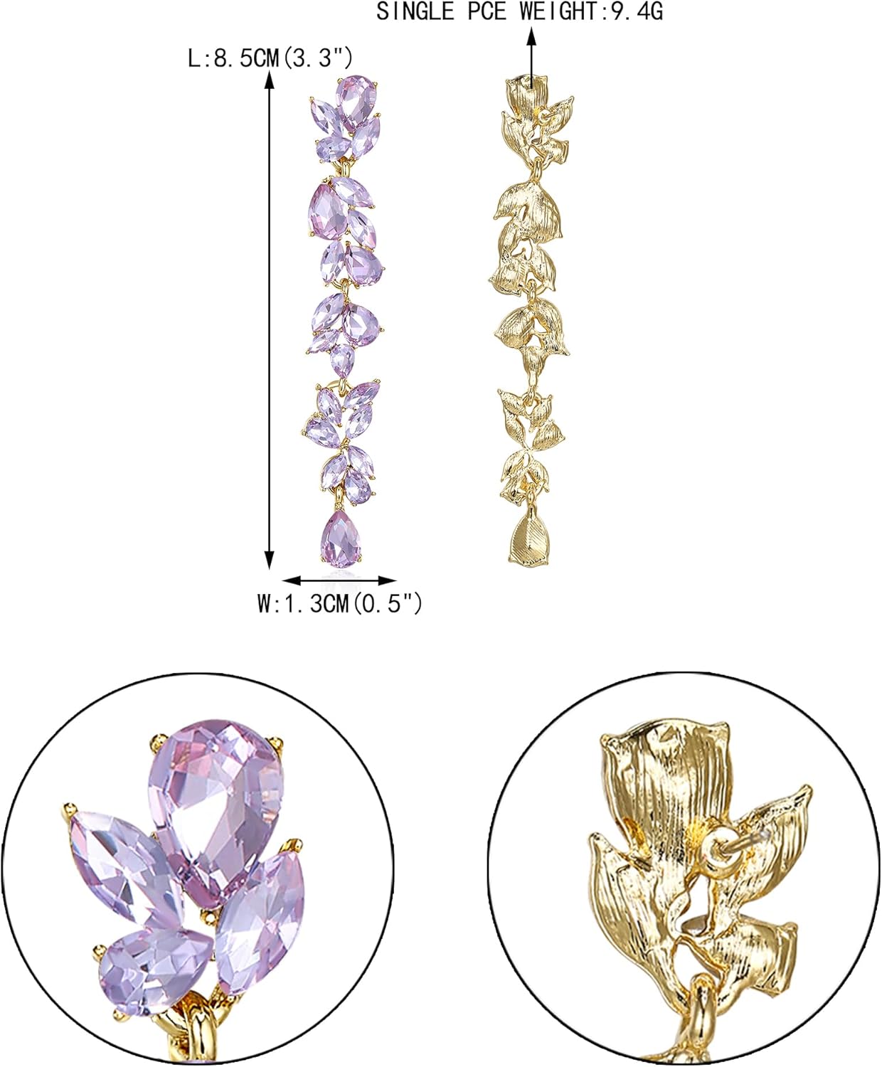 EVER FAITH Wedding Rhinestone Crystal Chandelier Earring for Women Brides, Art Deco Marquise Teardrop Bridal Long Dangle Drop Earrings for Prom - Image 5