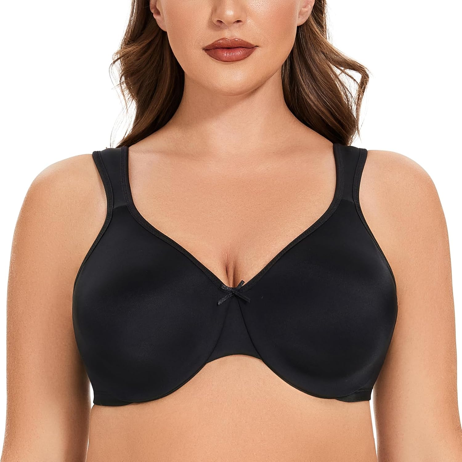 MELENECA Women's Minimizer Seamless Unlined Comfortable Plus Size Underwire Bra