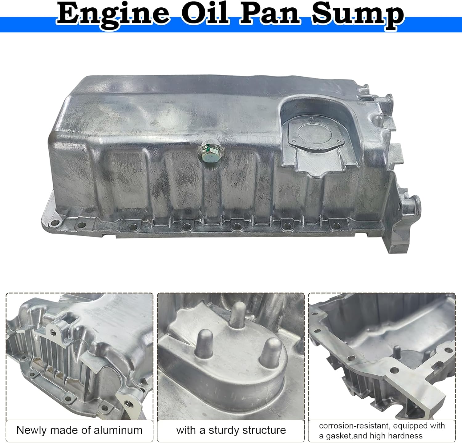 SHOWSEN 038103601 Engine Oil Pan Sump with Drain Plug & Gasket Compatible with 1999-2005 Volkswagen Jetta, 1998-2006 Beetle, 1999-2006 Golf, 1.9L 2.0L Replacement 038103601A