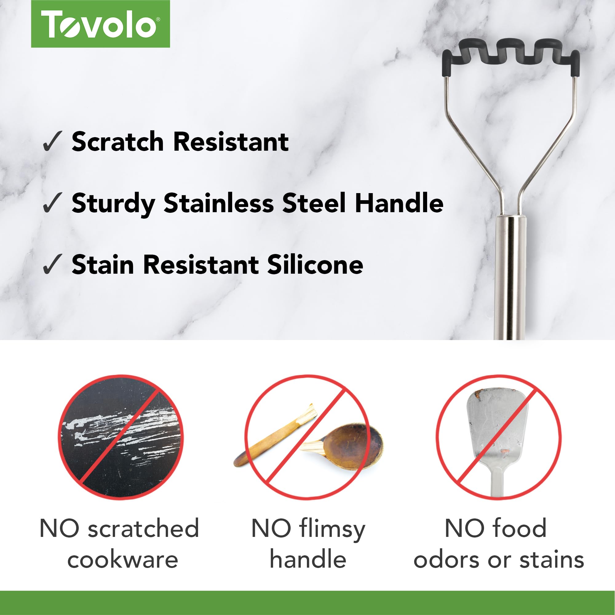 Tovolo Kartoffelstampfer aus Silikon, Anthrazit