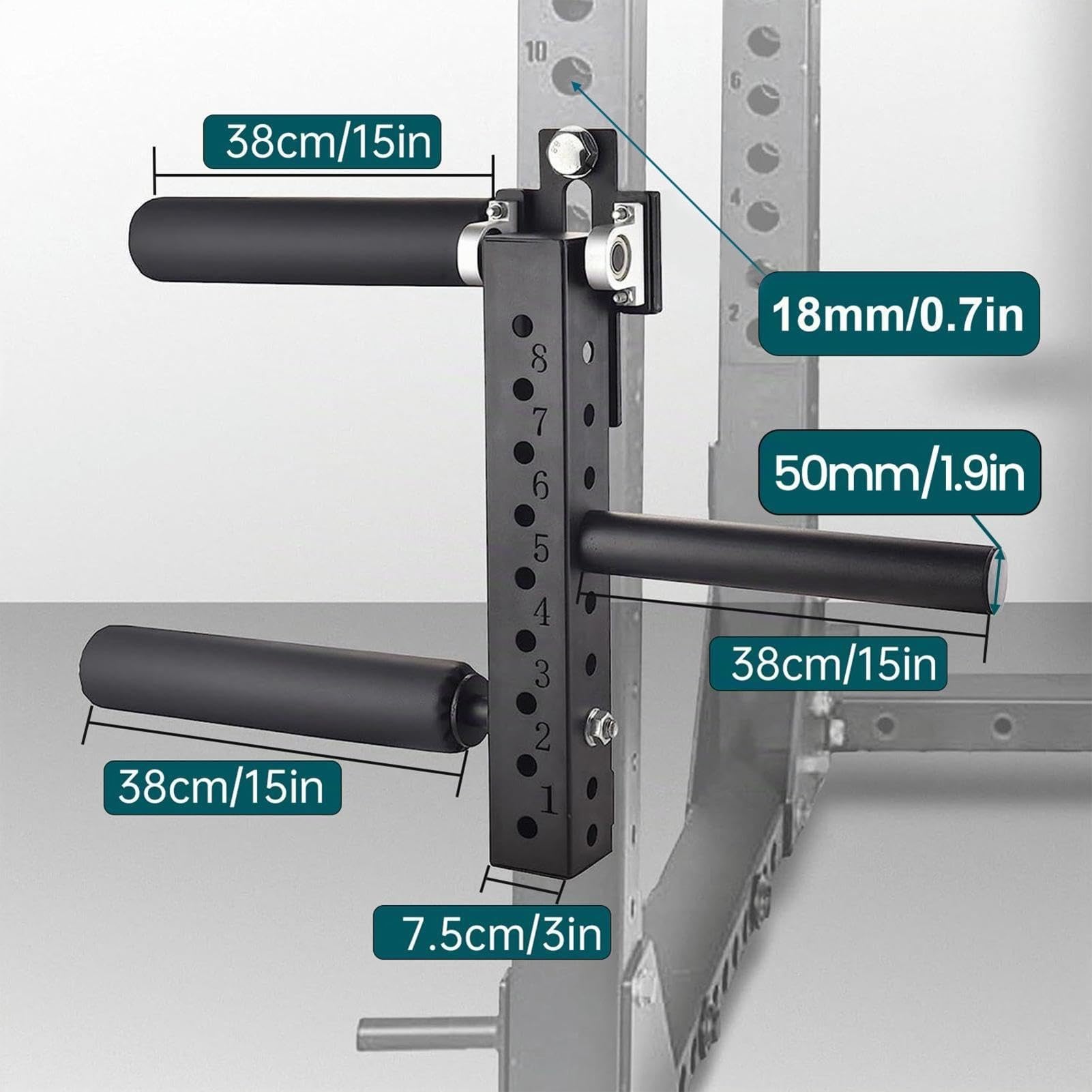 Beinstrecker und Curler Verstellbarer Beinstreckeraufsatz Beinbeuger Gerät im Sitzen Maximale Gewichtskapazität 120kg für das Training der Beinmuskulatur (18mm/26mm)