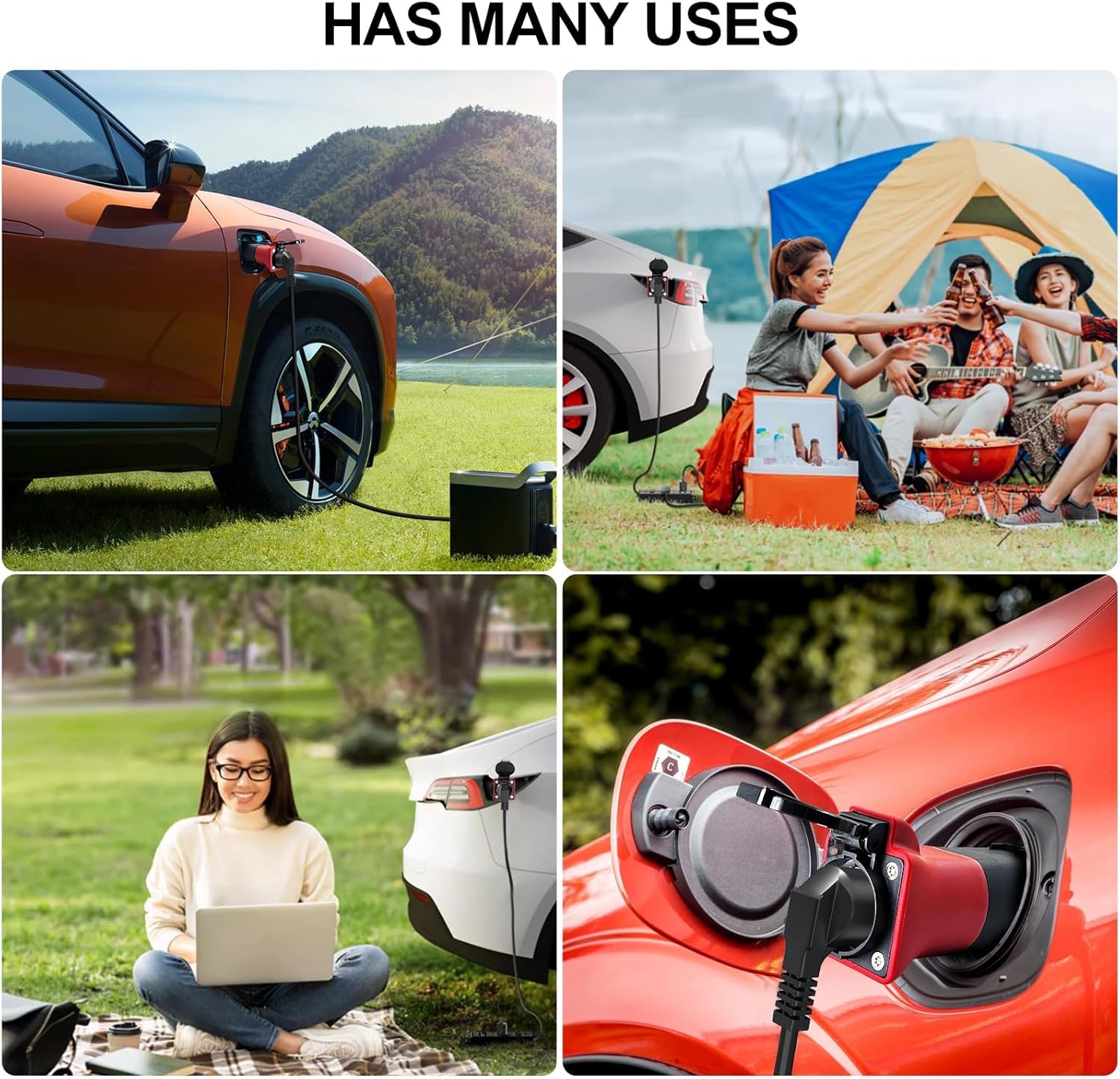 VOBOR Adapter V2L do MG EV, typ 2 na Schuko, 3,5 kW 16 A 220 V, wodoodporny i pyłoszczelny