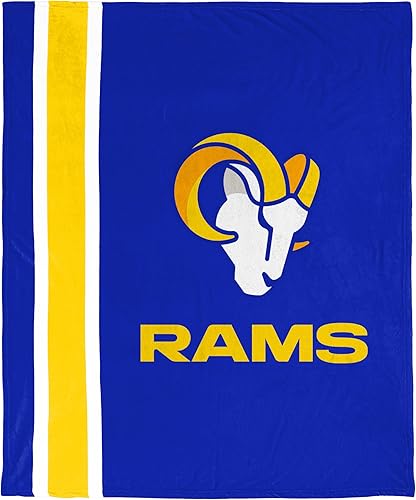 FOCO NFL - Manta suave de felpa con micro raschel, 50 x 60 pulgadas, Los Angeles Rams
