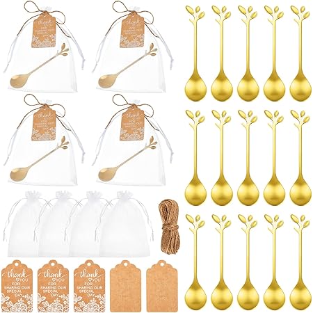 Amazon.com: Rtteri 40 Pcs Bridal Shower Favors Tea Spoons Heart Shaped ...