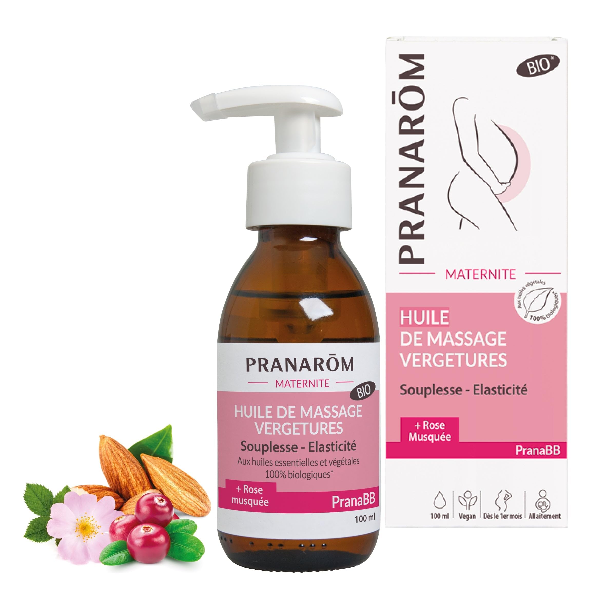 PranaBB maternité huile de massage vergetures bio 100ml