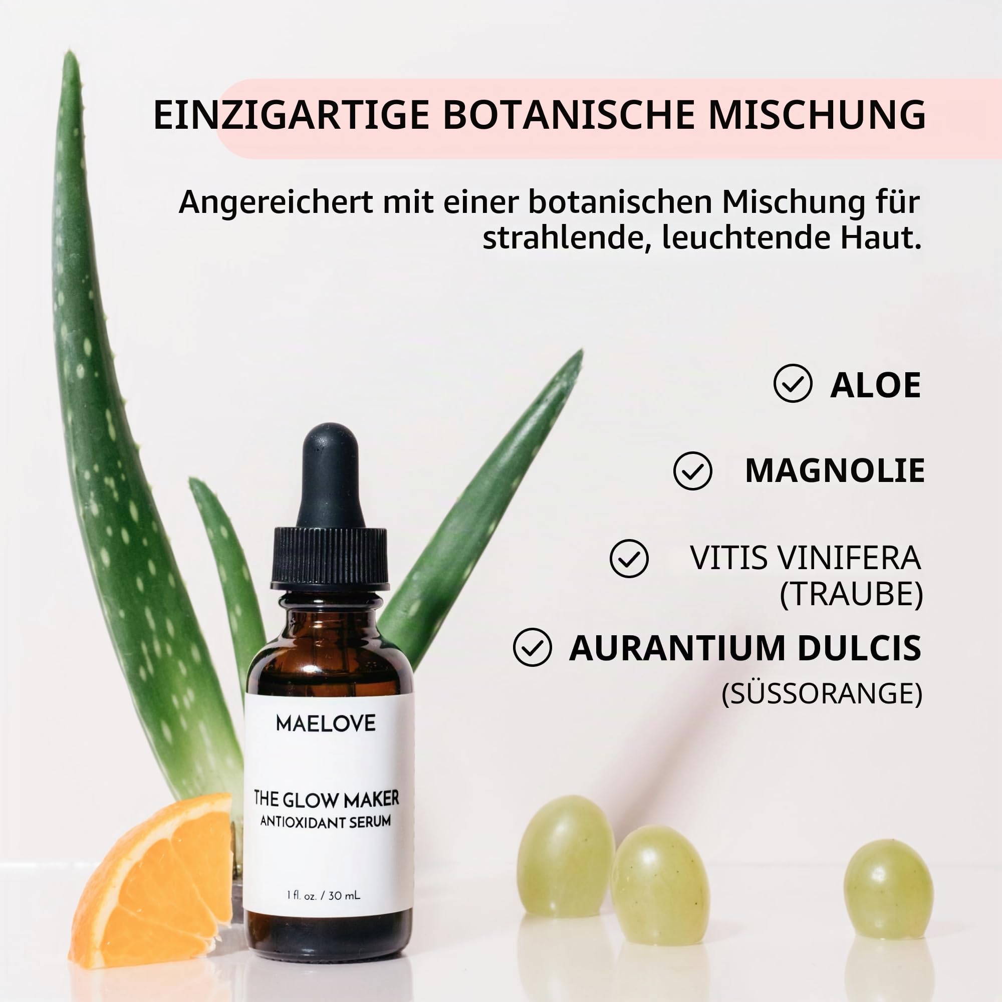 Glow Maker Vitamin-C-Serum mit Vitaminen C, E, Ferulasäure und Hyaluronsäure, ohne Duft, preisgekröntes Highlighter- und Feuchtigkeitsspendendes Gesichtsserum, 50 ml