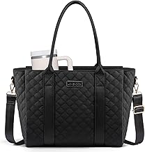 LOVEVOOK Teacher Tote Bag for Women, Quilted Work Tote Nurse Laptop Bag, Large Computer Shoulder Bags with Zipper for Travel
