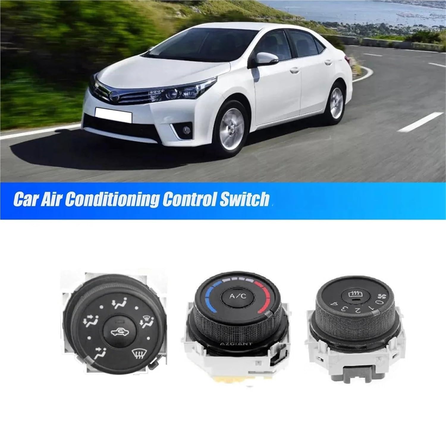 Car Air Conditioning A/C Heating Panel Wind Direction Knob Compatible with Toyota Corolla 2007-2013 Control Temperature Switch