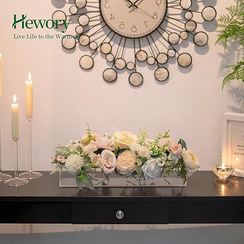 Miniatura 4 de Jarrones rectangulares de acrílico para centros de mesa, florero floral de 16 pulgadas de largo con agujeros para flores, bandeja rectangular