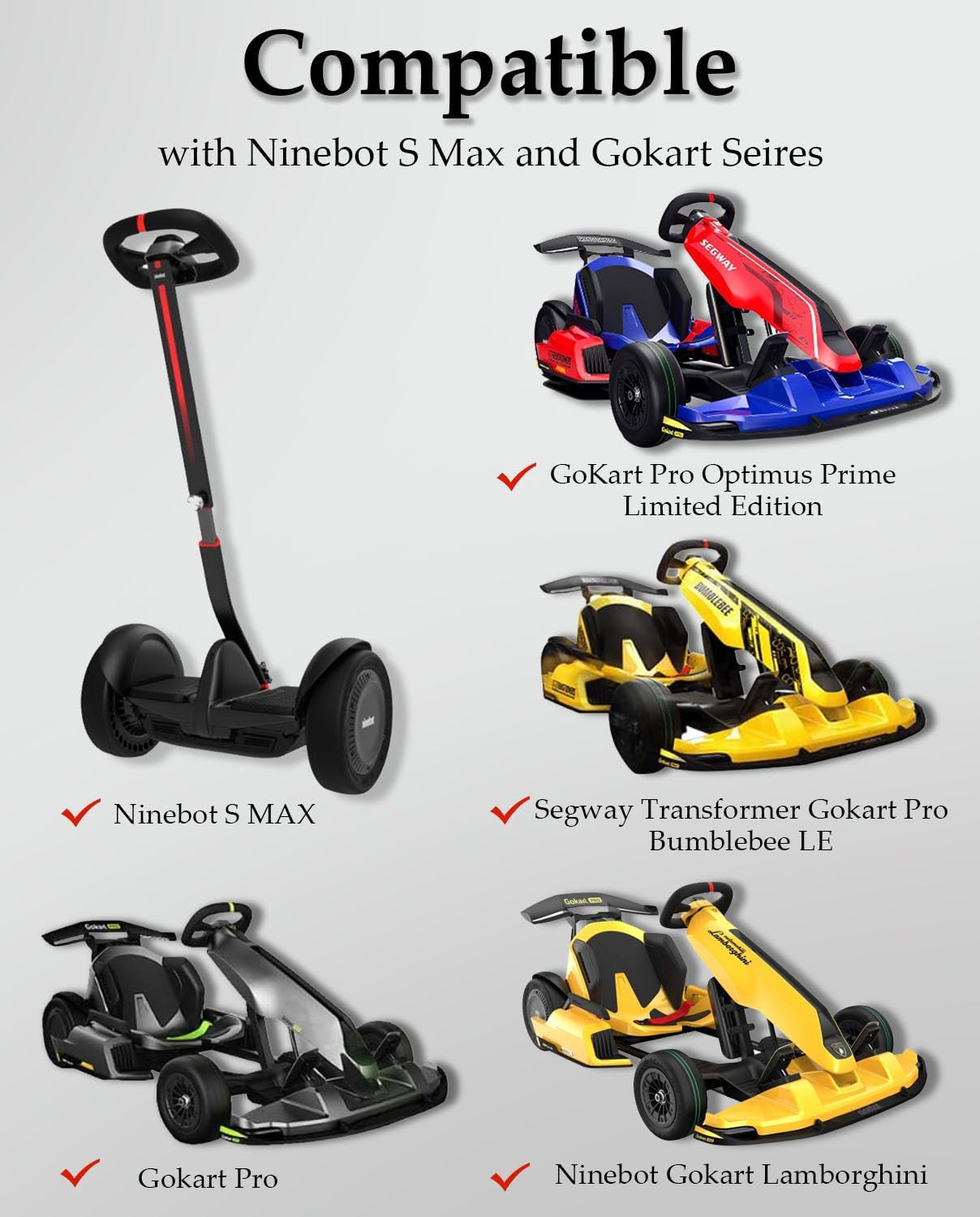 10-2.75 Comfort Tire Fit for Ninebot S MAX Self-balancing Scooter, Replacement for Ninebot Gokart Pro Series, 10x2.75 Electric Gokart Bundle Rear Tire