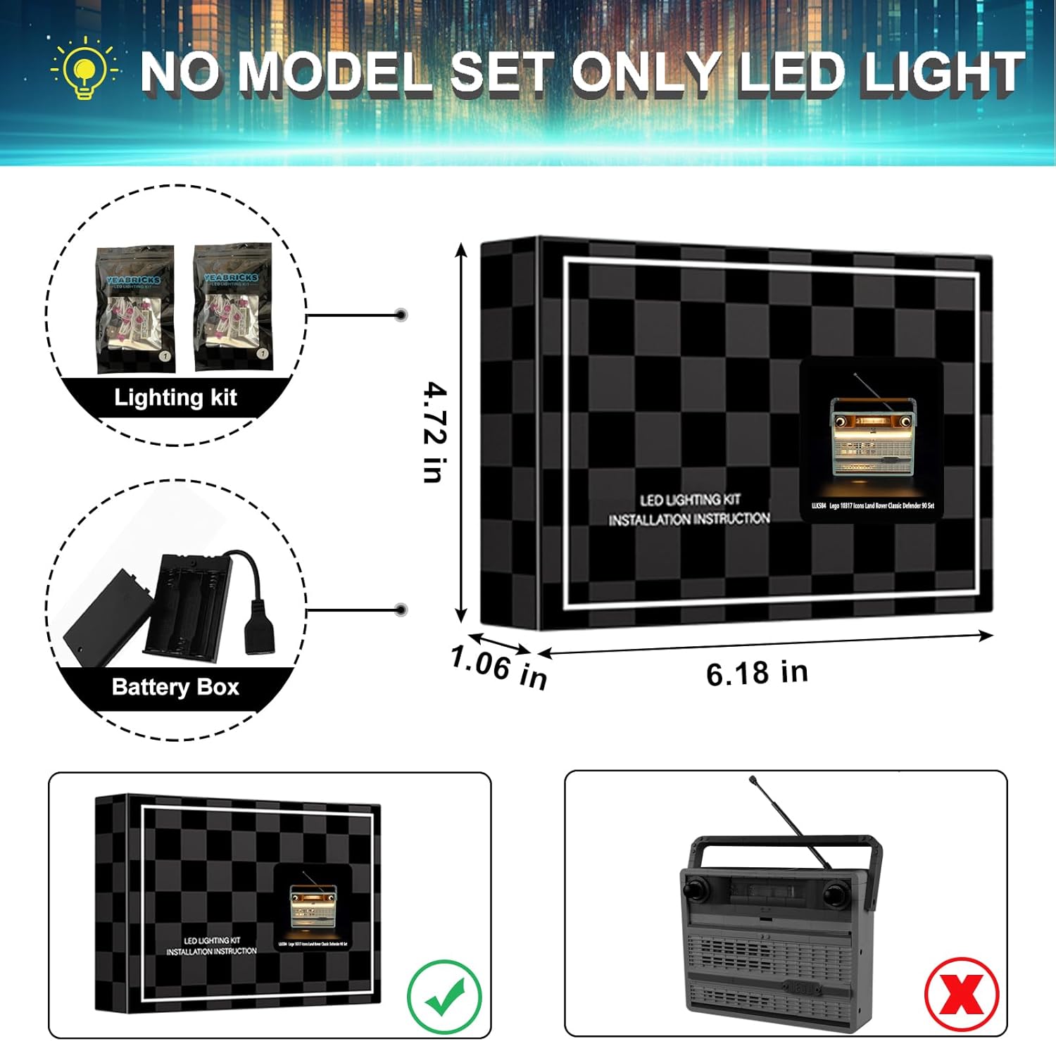 LED Light Kit for Lego 10334 Retro Radio Set, Compatible with Lego 10334 Building Blocks Model(Not Include Blocks Set)