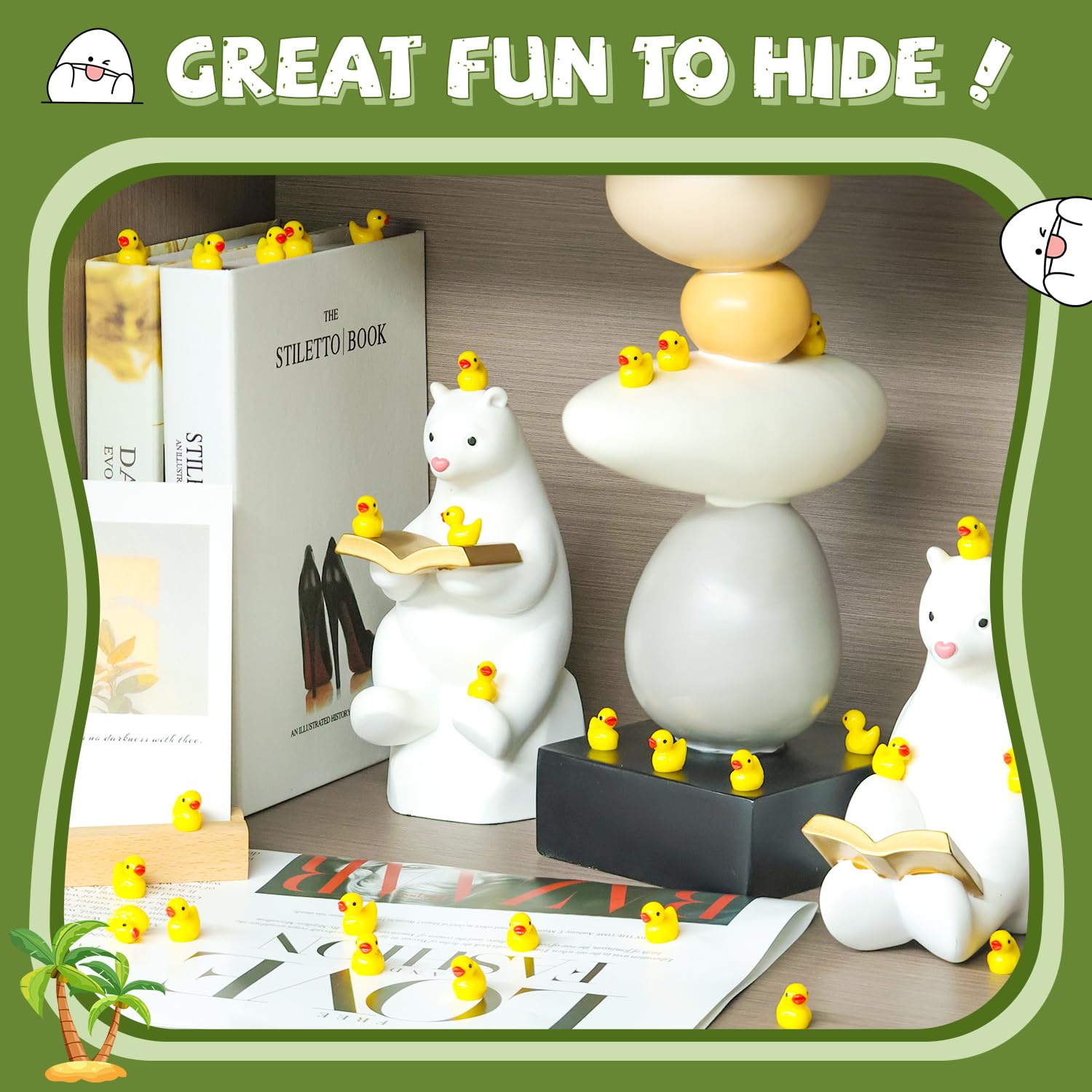 GSrenyu 126-teilige Mini-Harztiere – Leuchtende Figuren (Enten, Frösche, Pandas) Für Deko, Garten & Puppenhaus