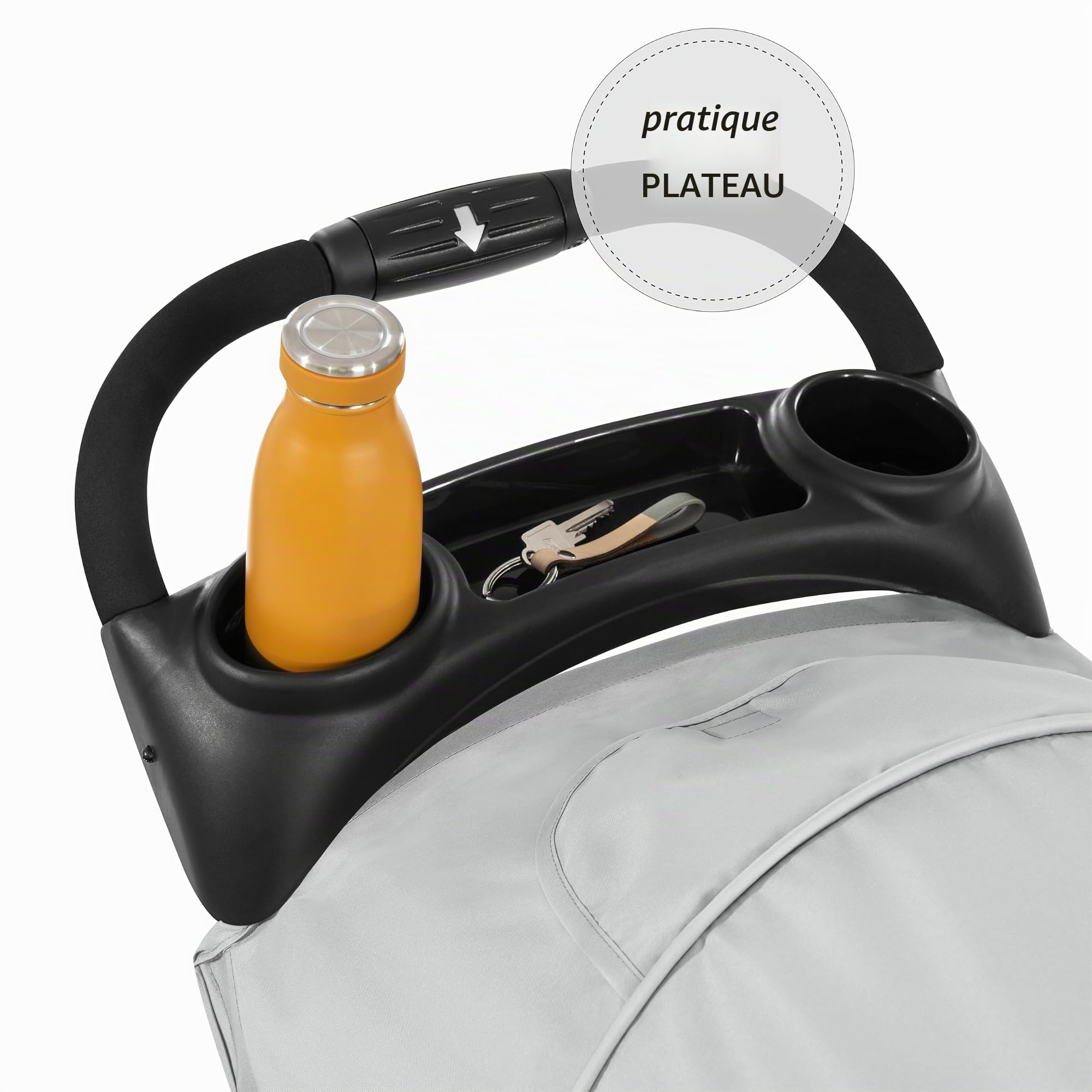 hauck Poussette Compacte 3 Roues Citi Neo 3, Inclus Jouet Volant Enfant, Housse de Pluie Poussette et Moustiquaire | Inclinable et Légère - Gris
