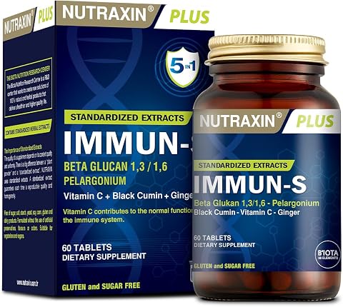 Nutraxin Plus Immun-S 1,3-1,6 Beta-Glukan 60 Tablet Takviye Edici Gıda