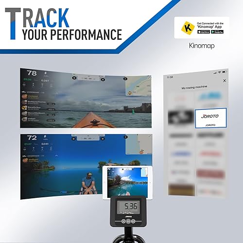 Miniatura 4 de JOROTO MR23 - Máquina de remo de agua para uso doméstico, capacidad de peso máxima de 300 libras con función Bluetooth, soporte para iPad,
