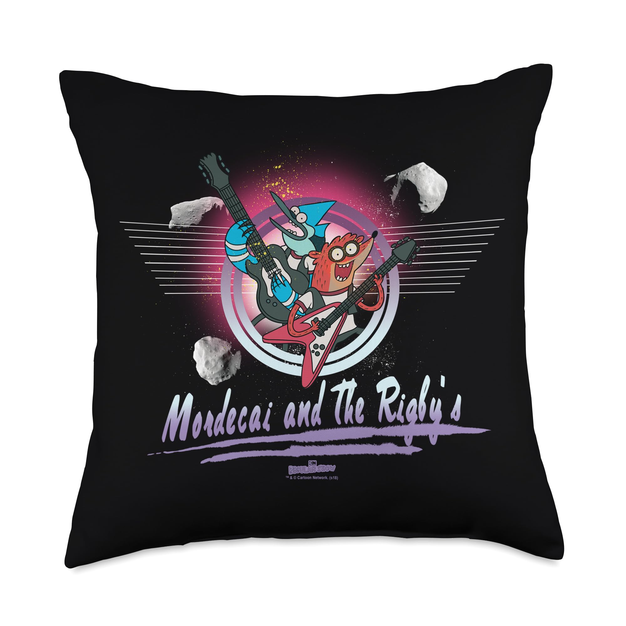 Regular Show Mordecai and The Rigbys Throw Pillow 18x18 Multicolor