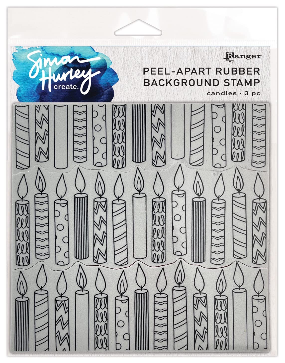 Simon Hurley Create. Cling Stamps 6"X6"-Candles