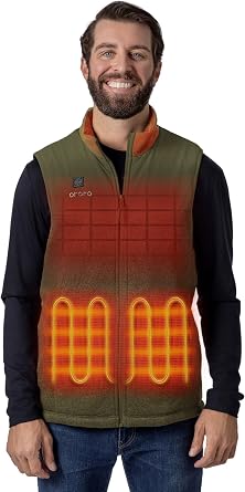 ORORO Mens Lightweight Heated Sweater Fleece Vest with Battery