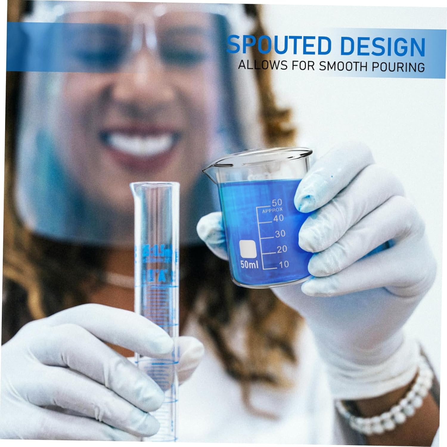 20pcs Precision Graduated Glass Beakers Lab Kitchen Measuring Cups Low Form Beakers Laboratory Gifts