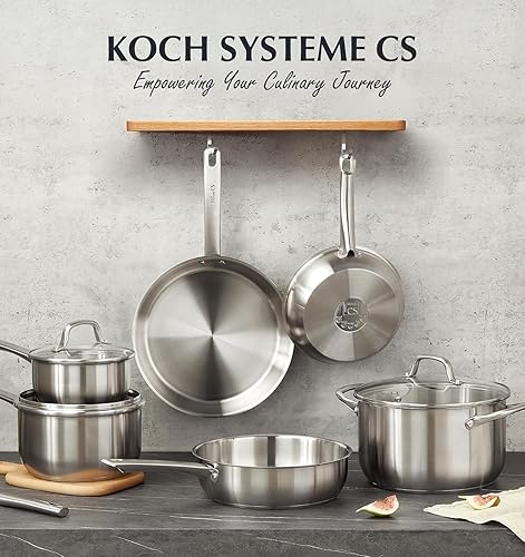 Miniatura 6 de KOCH SYSTEME CS Juego de ollas y sartenes de acero inoxidable, 10 piezas de utensilios de cocina de acero inoxidable para cocina profesional, juegos