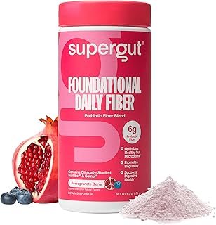 Supergut Foundational Daily Fiber Powder, Sugar Free & Vegan Prebiotic Fiber Blend for Gut